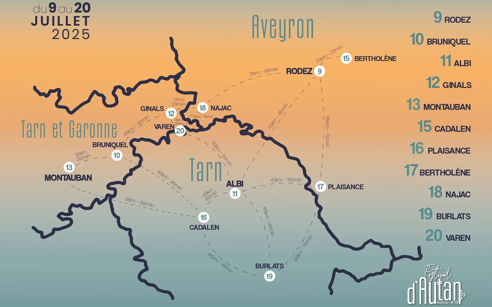Carte de l'édition 2025 du Festival d'Autan