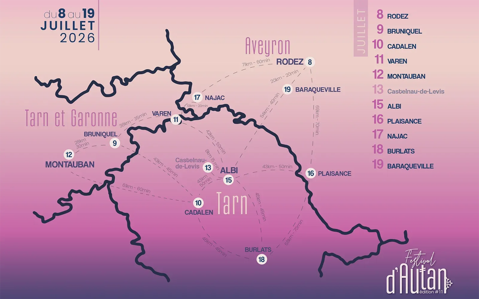 Carte de l'édition 2026 du Festival d'Autan